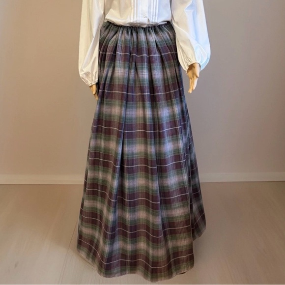 Plaid Maxi Skirt - Gray and Purple Plaid CIVIL WAR DAY CAMP SKIRT RE-ENACTMENT - Picture 5 of 11